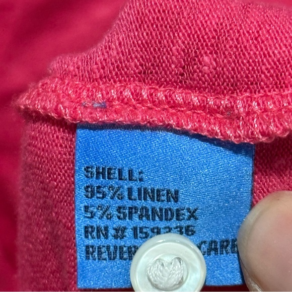 J McLaughlin Bold Linen Button Front Shirt Lightweight Long Sleeve Blouse Luxury - Picture 5 of 9